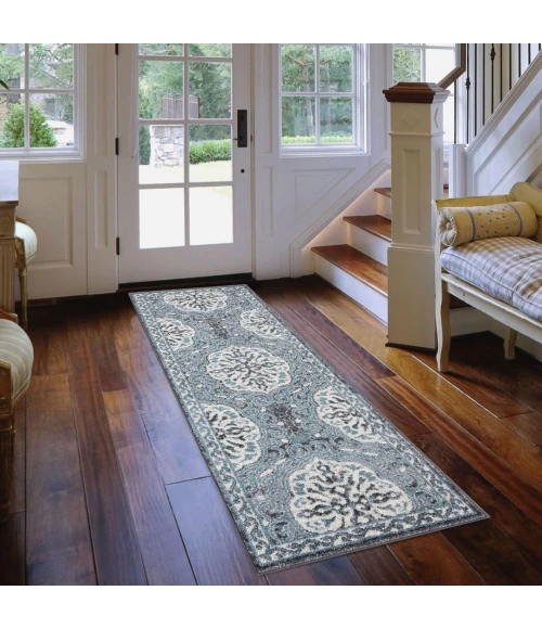 Amer Alexandria Banbury Blue Bordered Runner Rug 2'6"x10'3"