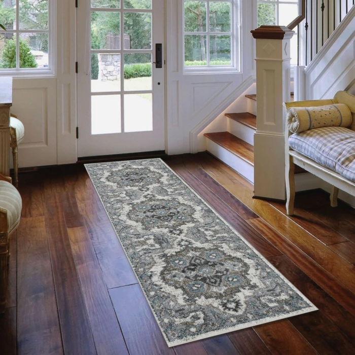 Amer Alexandria Earley Taupe Medallion Runner Rug 2'6"x10'3"