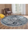 Amer Alexandria Loftus Gray Bordered Round Rug 6'7"x6'7"