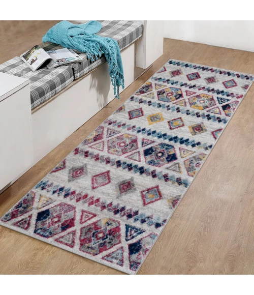 Amer Alexandria Tijera Multi-colored Geometric Runner Rug 2'x6'