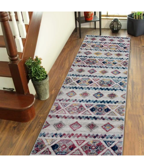Amer Alexandria Tijera Multi-colored Geometric Runner Rug 2'6"x10'3"