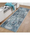 Amer Alexandria Loftus Gray Bordered Runner Rug 2'x6'