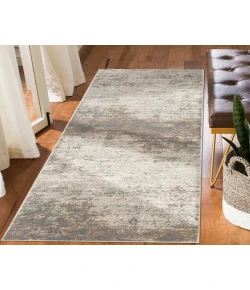 Amer Alpine Amira Gray Abstract Runner Rug 2'7" x 10'