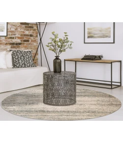 Amer Alpine Grace Ivory Striped Round Rug 7'10" x 7'10"