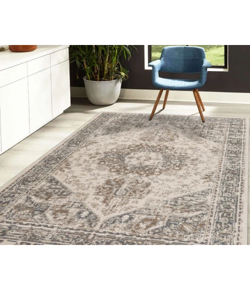 Alpine Hashlei Light Beige Medallion Area Rug