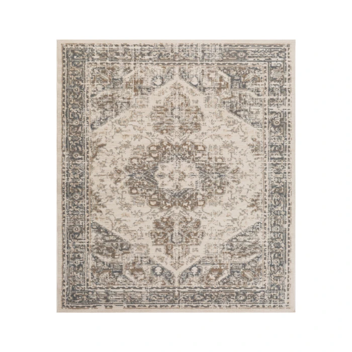 Alpine Hashlei Light Beige Medallion Area Rug
