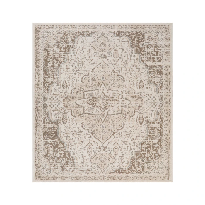 Alpine Imara Light Cream Medallion Area Rug