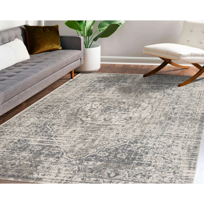Alpine Dale Medium Gray Medallion Area Rug