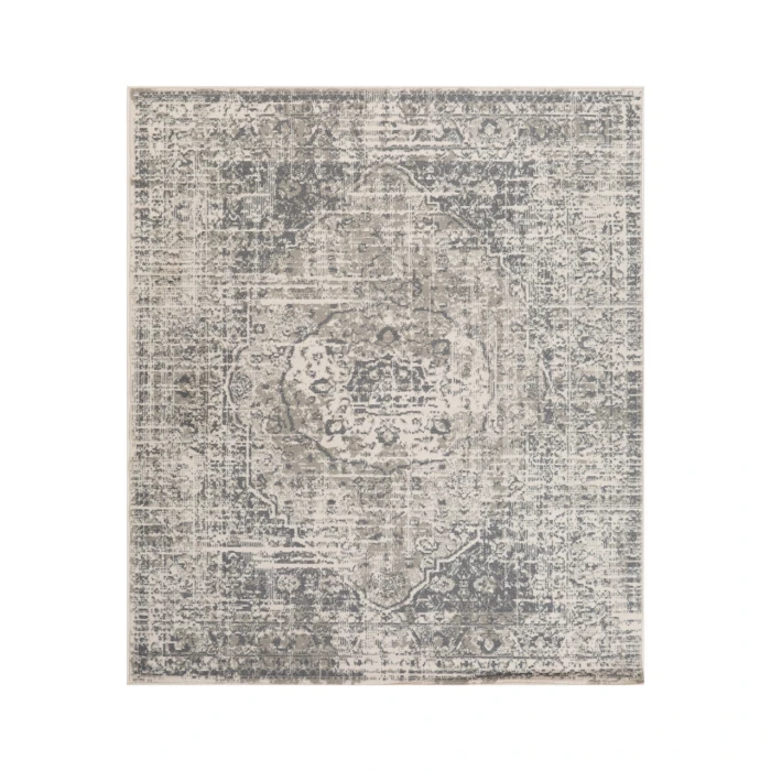 Alpine Dale Medium Gray Medallion Area Rug