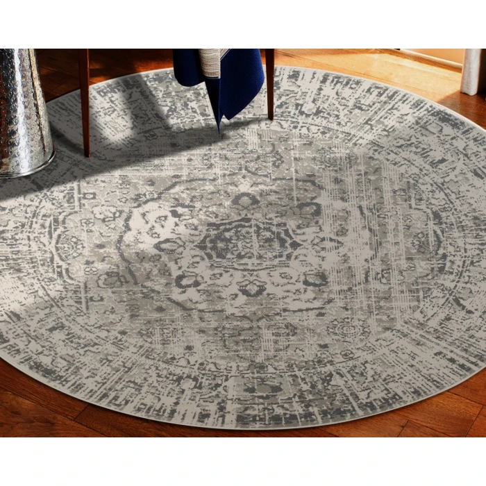 Alpine Dale Medium Gray Medallion Area Rug