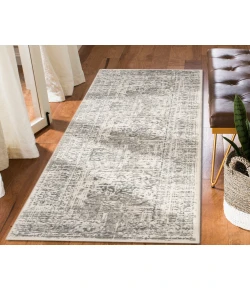 Amer Alpine Dale Medium Gray Medallion Runner Rug 2'7" x 10'