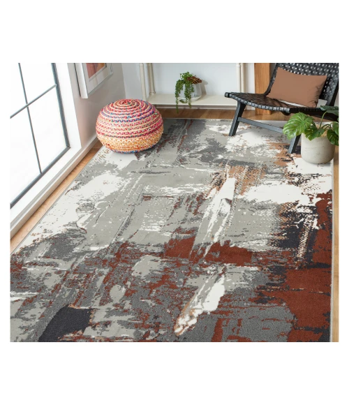 Alpine Ehra Rust Abstract Area Rug