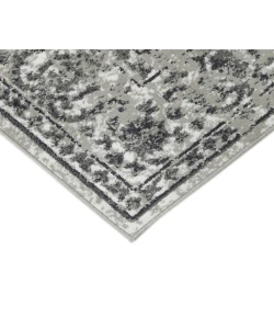 Amer Alpine Fany Dark Gray Bordered Runner Rug 2'7" x 10'
