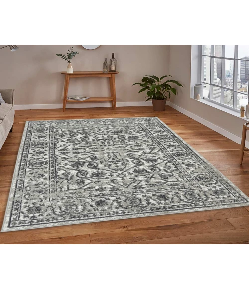 Alpine Fany Dark Gray Bordered Area Rug