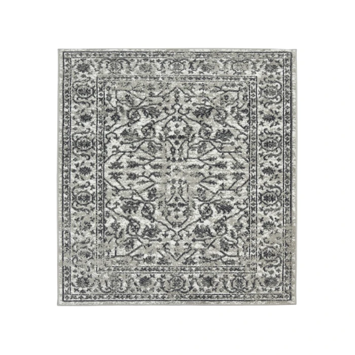 Alpine Fany Dark Gray Bordered Area Rug