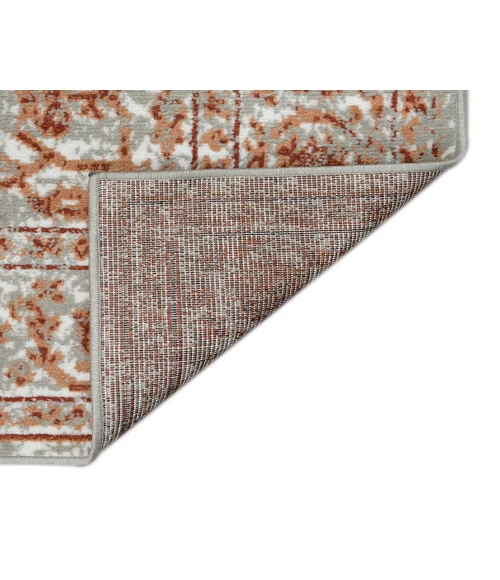 Alpine Fany Orange/Gray Bordered Area Rug