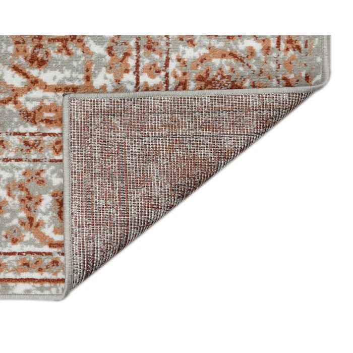 Alpine Fany Orange/Gray Bordered Area Rug