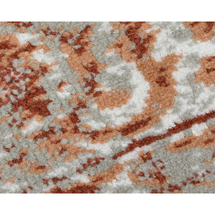 Alpine Fany Orange/Gray Bordered Area Rug