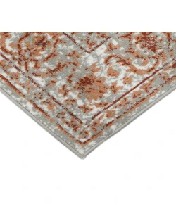 Amer Alpine Fany Orange/Gray Bordered Round Rug 7'10" x 7'10"