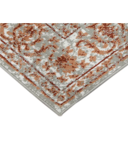 Alpine Fany Orange/Gray Bordered Area Rug