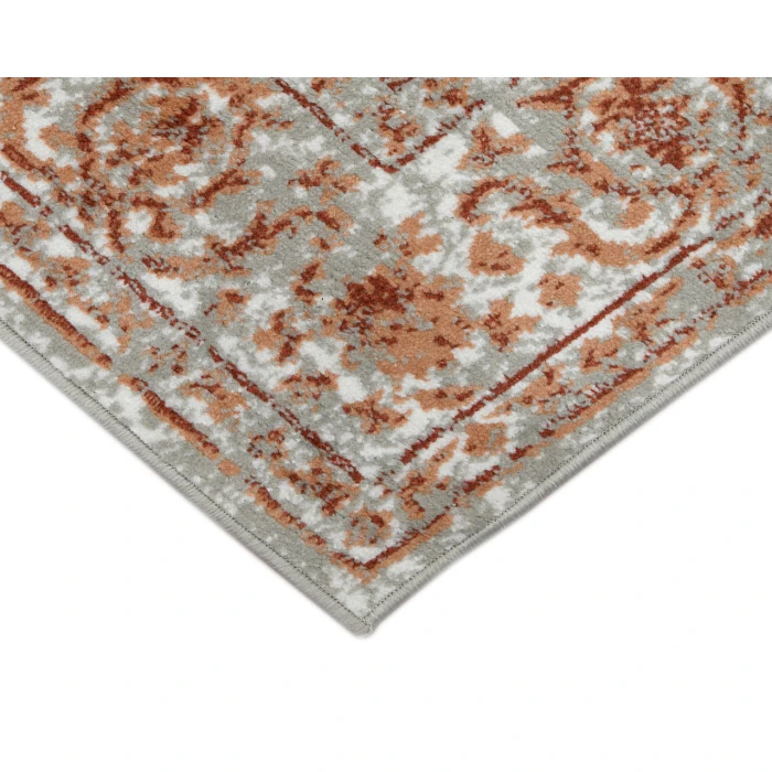 Alpine Fany Orange/Gray Bordered Area Rug