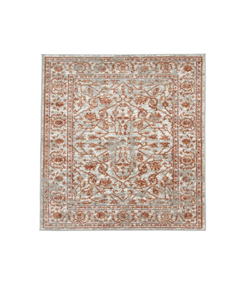 Alpine Fany Orange/Gray Bordered Area Rug