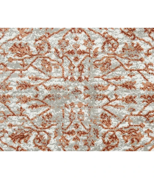 Alpine Fany Orange/Gray Bordered Area Rug