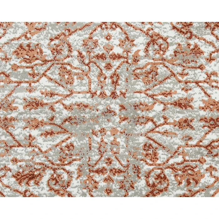 Alpine Fany Orange/Gray Bordered Area Rug