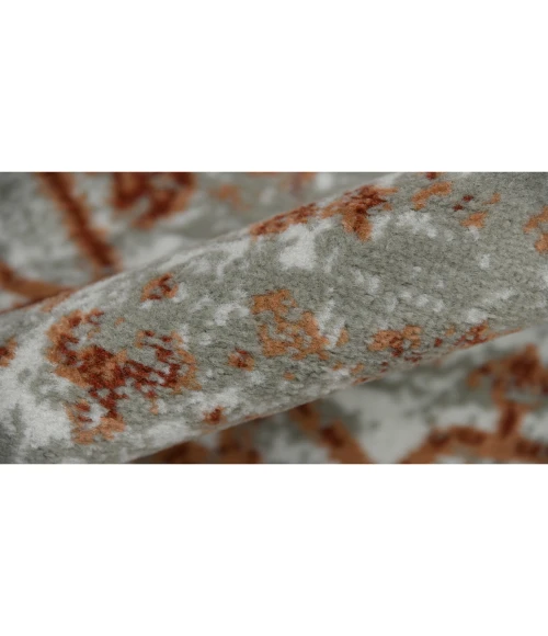 Alpine Fany Orange/Gray Bordered Area Rug