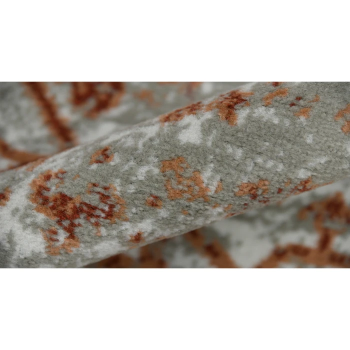 Alpine Fany Orange/Gray Bordered Area Rug