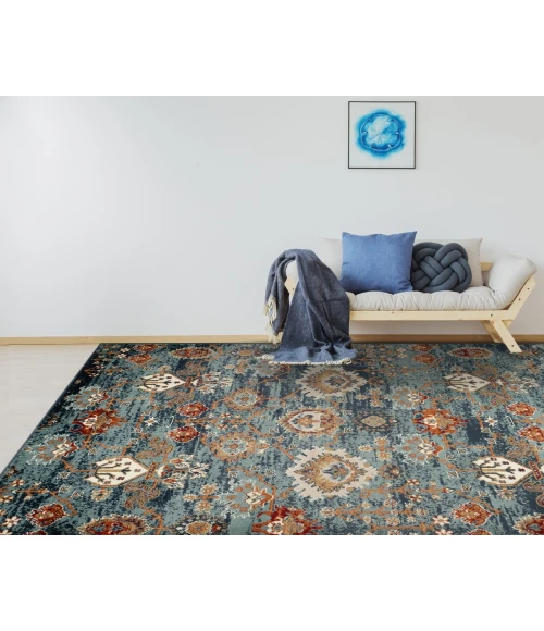 Amer Allure Elina Teal Oriental Area Rug 5'1"x7'6"
