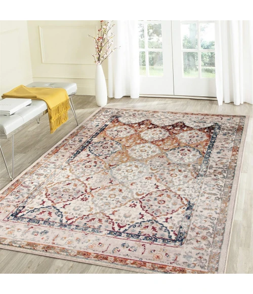 Amer Allure Samson Beige Bordered Area Rug 8'9"x11'9"