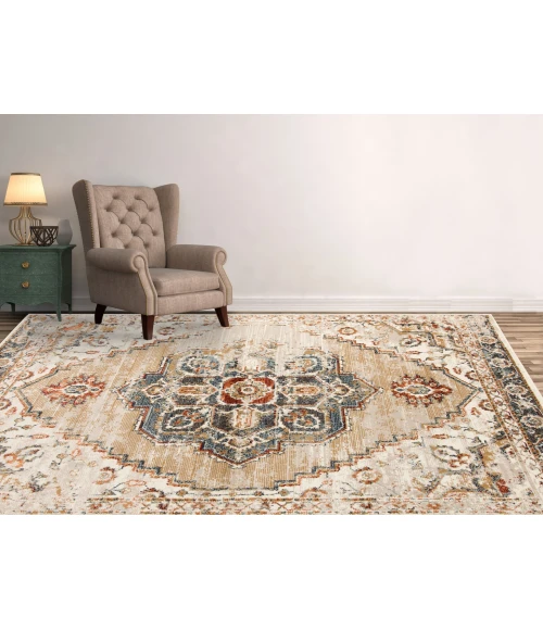 Amer Allure Marmet Gold Medallion Area Rug 8'9"x11'9"