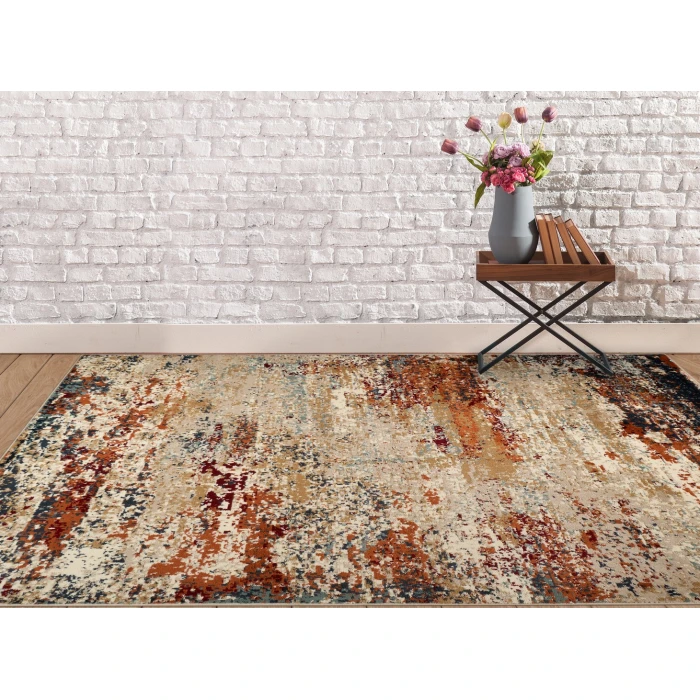 Amer Allure Bastia Orange Abstract Area Rug 7'9"x9'9"