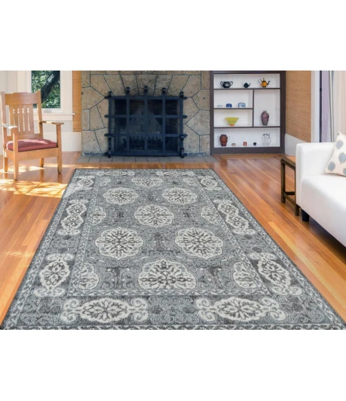 Amer Alexandria Banbury Blue Bordered Runner Rug 2'6"x10'3"