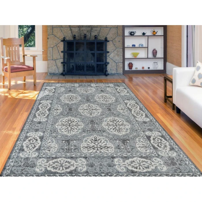 Amer Alexandria Banbury Blue Bordered Runner Rug 2'x6'