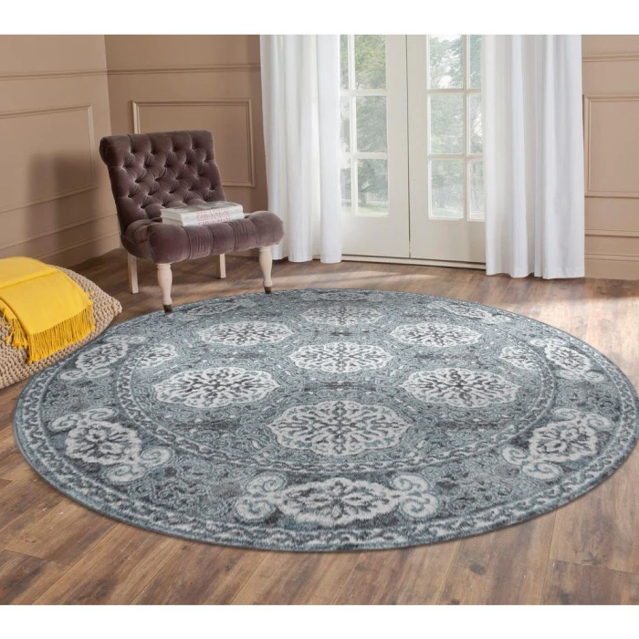 Amer Alexandria Banbury Blue Bordered Runner Rug 2'x6'