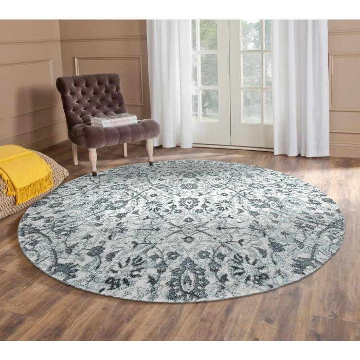 Amer Alexandria Ivey Light Blue Floral Area Rug 4'x6'