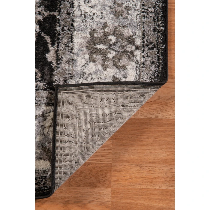 Amer Alexandria Cheally Black Bordered Round Rug 6'7"x6'7"