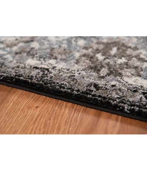 Amer Alexandria Cheally Black Bordered Runner Rug 2'6"x10'3"