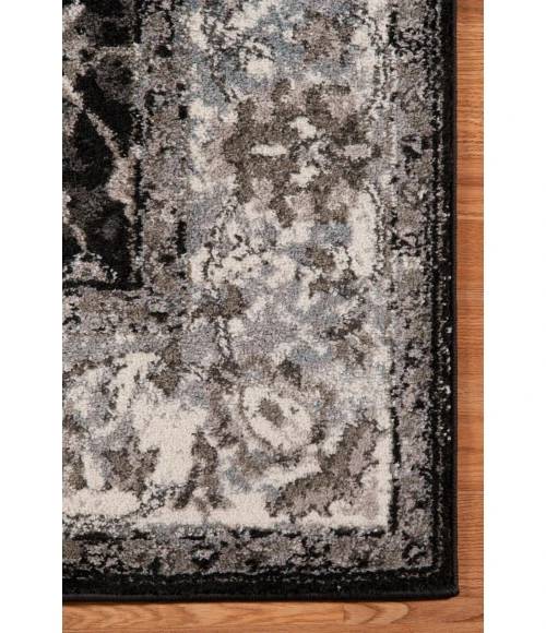 Amer Alexandria Cheally Black Bordered Runner Rug 2'6"x10'3"