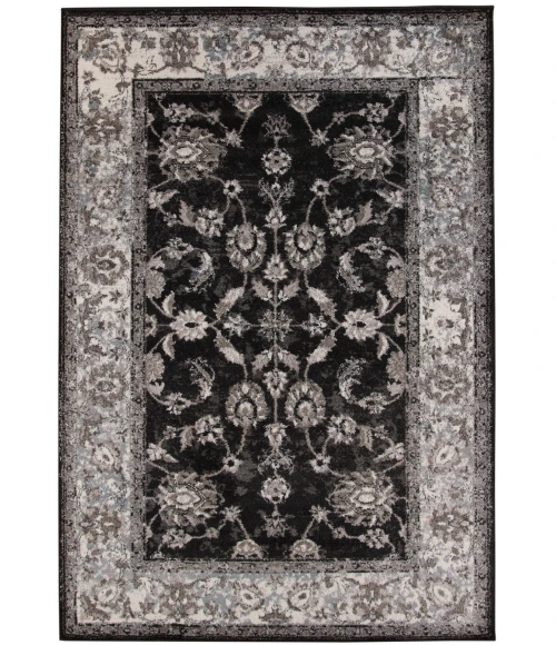 Amer Alexandria Cheally Black Bordered Runner Rug 2'6"x10'3"