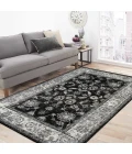 Amer Alexandria Cheally Black Bordered Area Rug 7'9"x9'9"