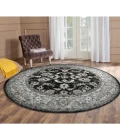 Amer Alexandria Cheally Black Bordered Round Rug 6'7"x6'7"