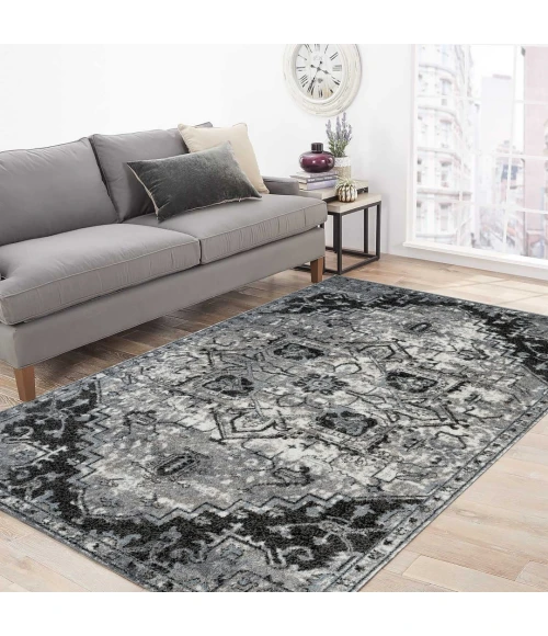 Amer Alexandria Chaves Gray Medallion Area Rug 2'x3'