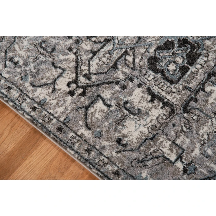 Amer Alexandria Chaves Gray Medallion Runner Rug 2'x6'