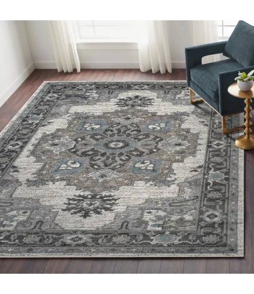 Amer Alexandria Earley Taupe Medallion Area Rug 5'1"x7'6"