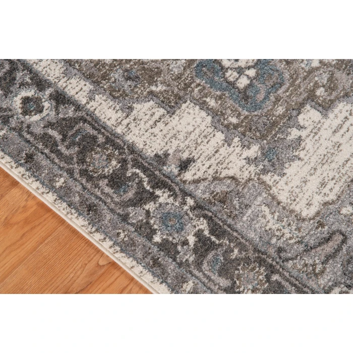Amer Alexandria Earley Taupe Medallion Round Rug 6'7"x6'7"