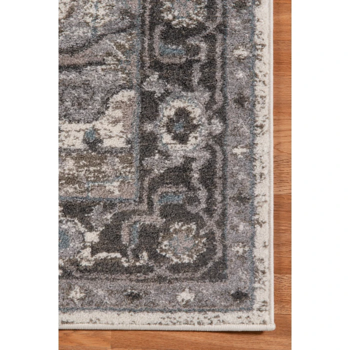 Amer Alexandria Earley Taupe Medallion Round Rug 6'7"x6'7"
