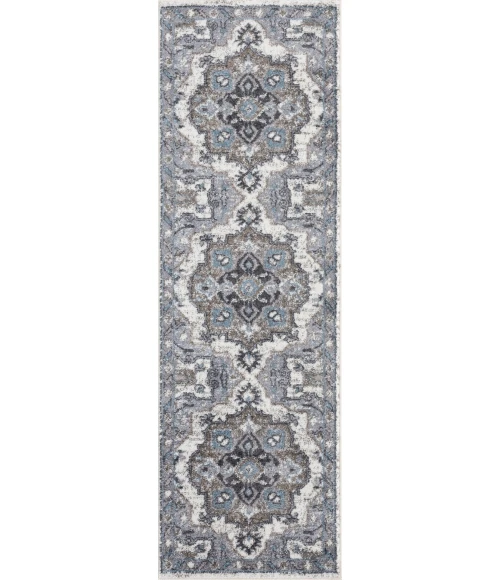 Amer Alexandria Earley Taupe Medallion Runner Rug 2'x6'
